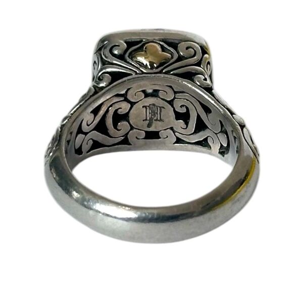 John Hardy Designer .925/18k Gold Light Colored Stone Cluster Ring. Size 7 - Picture 7 of 14